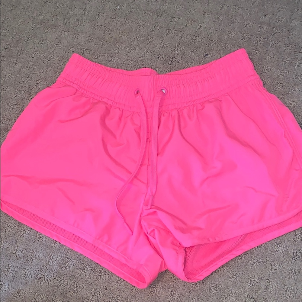 Neon pink shorts